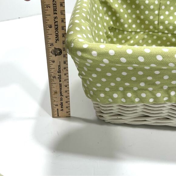 Pottery Barn Kids Green Mini Dot Sabrina basket liner 12”x6” M medium x2 SET - Picture 6 of 9